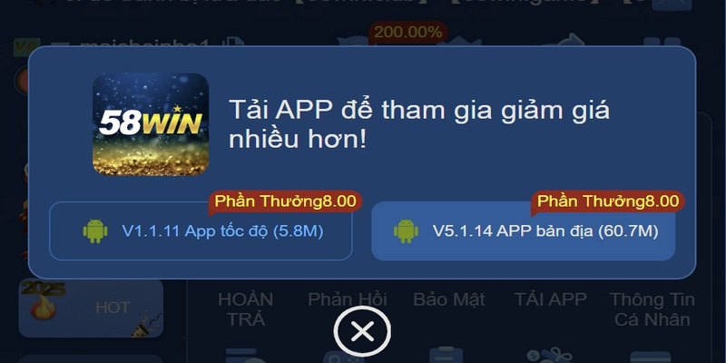 Tải app 58Win - Ứng dụng cá cược tiện lợi hàng đầu 2025